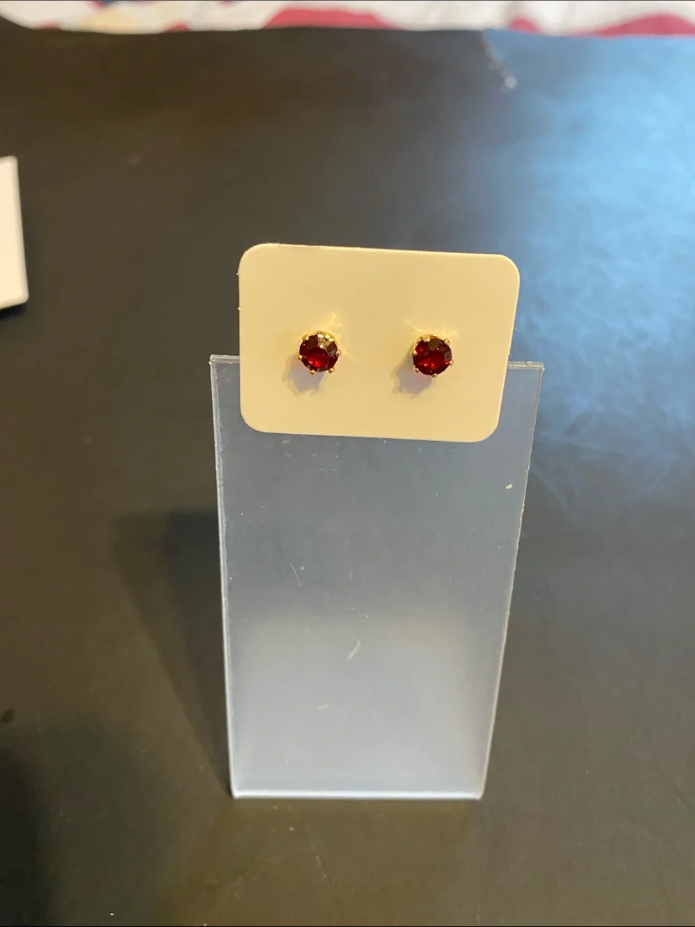 Time and Tru Gold-Tone Red garnet birthstone for January